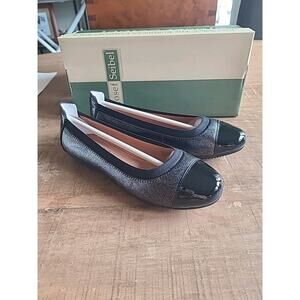 Josef Seibel Pippa Ballet Flats Shoes Womens EU 36 Black‎ Silver Cap Top Leather